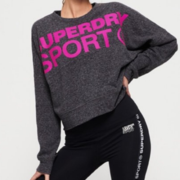Superdry Sport Active Batwing Crop Sweatshirt Size S /M - Picture 1 of 11